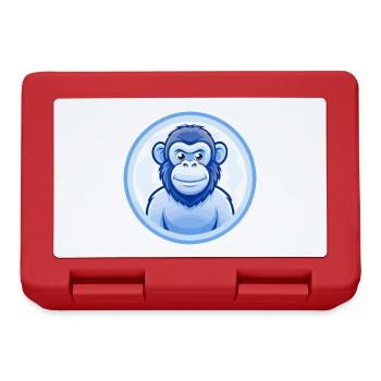 Schimpanse Blau Kawaii Cartoon Figur Clipart - Brotdose - Rot - Vorne