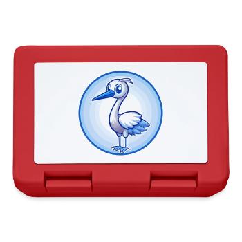 grue bleu kawaii dessin animé personnage clipart animal de compagnie - Boîte à goûter - rouge - Devant