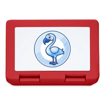 Flamingo Blau Kawaii Cartoon Charakter Clipart Haustier - Brotdose - Rot - Vorne