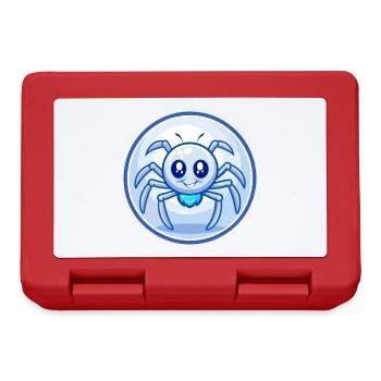araignée bleu kawaii dessin animé personnage clipart animal de compagnie - Boîte à goûter - rouge - Devant