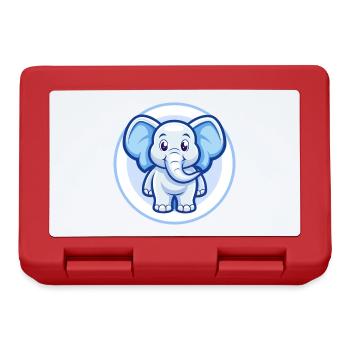 Elefant Blau Kawaii Cartoon Figur Clipart Haustier - Brotdose - Rot - Vorne