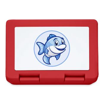 Poisson Bleu Kawaii Dessin Animé Personnage Clipart Animal de compagnie - Boîte à goûter - rouge - Devant