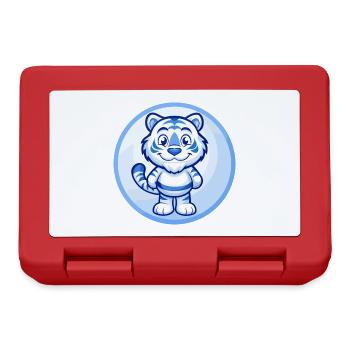 Tiger Blau Kawaii Cartoon Figur Clipart Haustier - Brotdose - Rot - Vorne