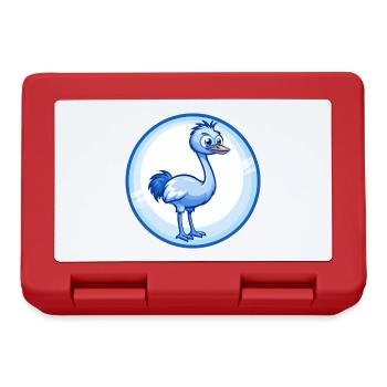 Emu Bleu Mignon Kawaii Dessin Animé Personnage Clipart Animal de compagnie - Boîte à goûter - rouge - Devant