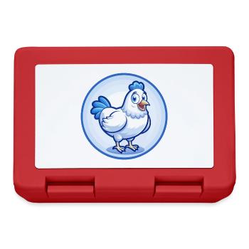 Hen Blue Cute Kawaii Cartoon Character Clipart Pet - Lunchbox - red - Front