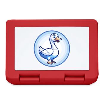 Goose Blue Kawaii Cartoon Character Clipart Pet - Lunchbox - red - Front