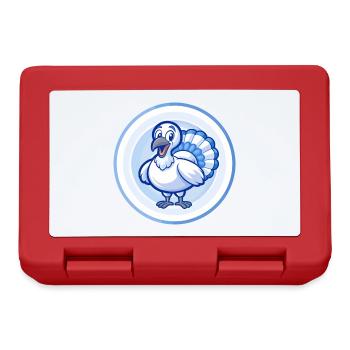 Turquie Bleu Kawaii Dessin Animé Personnage Clipart Animal de compagnie - Boîte à goûter - rouge - Devant