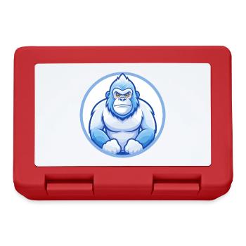 Gorilla Blue Kawaii Cartoon Character Clipart Pet - Lunchbox - red - Front