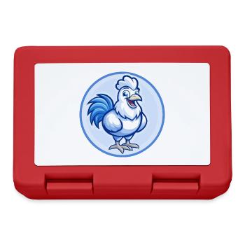 Rooster Blue Kawaii Cartoon Character Clipart Pet - Lunchbox - red - Front