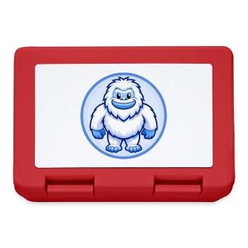 Yeti Blue Kawaii Cartoon Character Clipart Pet - Lunchbox - red - Front