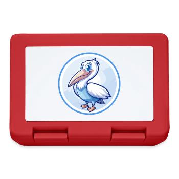 Pélican Bleu Kawaii Dessin Animé Personnage Clipart Animal de compagnie - Boîte à goûter - rouge - Devant