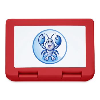 Lobster Blue Kawaii Cartoon Character Clipart Pet - Lunchbox - red - Front