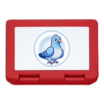 Taube Blau Kawaii Cartoon Charakter Clipart Haustier - Brotdose - Rot - Vorne