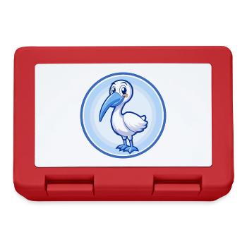 Ibis Blue Kawaii Cartoon Character Clipart Pet - Lunchbox - red - Front