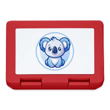 Koala Blau Kawaii Cartoon Figur Clipart Haustier - Brotdose - Rot - Vorne