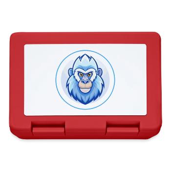 Mandrill Blue Kawaii Cartoon Character Clipart Pet - Lunchbox - red - Front