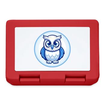 Owl Blue Cute Kawaii Cartoon Character Clipart Pet - Lunchbox - red - Front