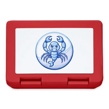 Scorpion Bleu Kawaii Dessin Animé Personnage Clipart Animal de compagnie - Boîte à goûter - rouge - Devant