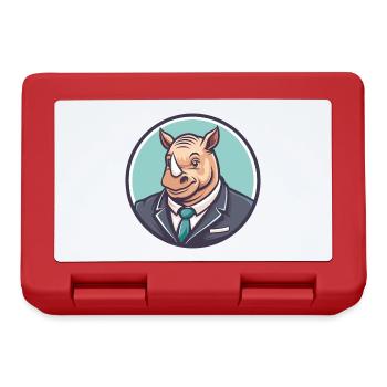 rhinocéros kawaii dessin animé personnage animal visage d’animal de compagnie - Boîte à goûter - rouge - Devant