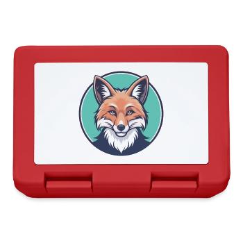 Fox Kawaii Cartoon Character Animal Pet Face - Lunchbox - red - Front