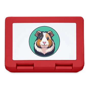 Meerschweinchen Kawaii Cartoon Figur Tier Gesicht - Brotdose - Rot - Vorne