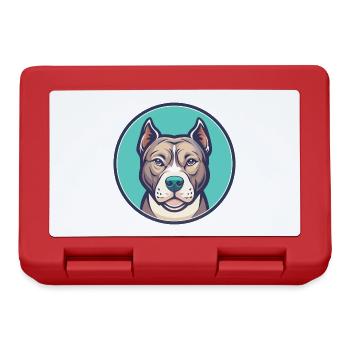 American Pitbull Terrier Dog Breed Cartoon Kawaii - Lunchbox - red - Front