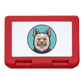 Australian Silky Terrier Dog Breed Cartoon Kawaii - Lunchbox - red - Front