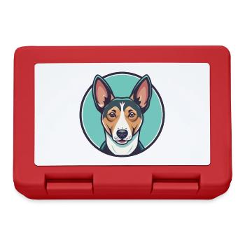 Basenji Dog Breed Cartoon Character Kawaii Clipart - Lunchbox - red - Front