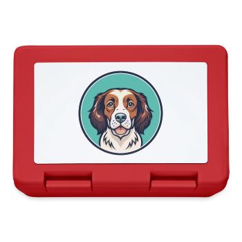 Bretagne Chien Race Coloré Dessin animé Kawaii Clipart - Boîte à goûter - rouge - Devant
