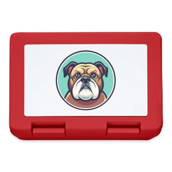 Bouledogue Chien Race Dessin animé Personnage Kawaii Clipart - Boîte à goûter - rouge - Devant