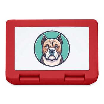 Bulle Boxer Hund Rasse Karikatur Kawaii Clipart Tier - Brotdose - Rot - Vorne