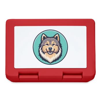 Eurasier Chien Race Coloré Dessin Animé Kawaii Clipart - Boîte à goûter - rouge - Devant
