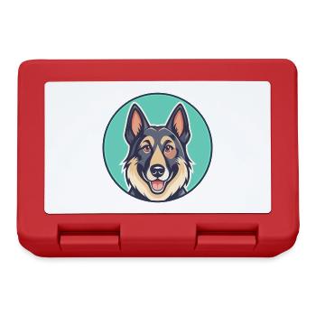 Berger d’Europe de l’Est Race Dessin animé Kawaii - Boîte à goûter - rouge - Devant