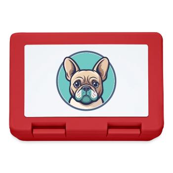 Bouledogue Français Chien Race Dessin animé Kawaii Clipart - Boîte à goûter - rouge - Devant