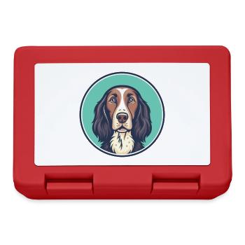 German Longhaired Pointer Dog Breed Cartoon Kawaii - Lunchbox - red - Front