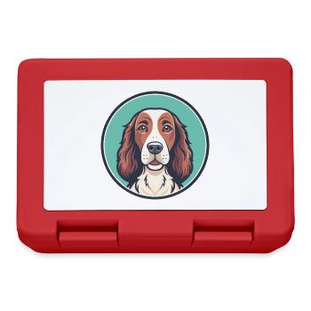 Irische Rot Und Weiß Setter Hund Rasse Lustige Karikatur - Brotdose - Rot - Vorne