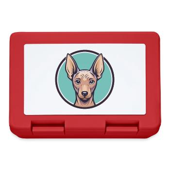 Peruvian Hairless Dog Breed Cartoon Kawaii Clipart - Lunchbox - red - Front