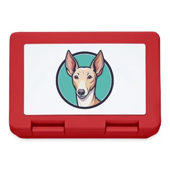 Podenco Valenciano Race Chien Dessin animé Kawaii - Boîte à goûter - rouge - Devant