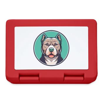 Pitbull Chien Race Dessin Animé Personnage Kawaii Clipart - Boîte à goûter - rouge - Devant