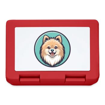 Pommersche Spitz Hunderasse Cartoon Kawaii Clipart - Brotdose - Rot - Vorne
