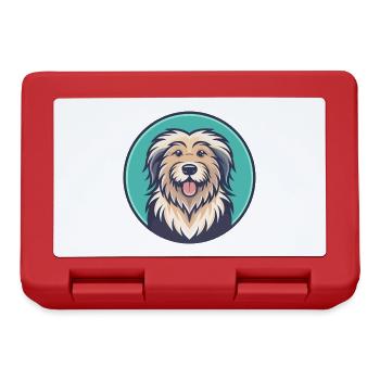 Chien de berger des Pyrénées Race Dessin animé Kawaii Clipart - Boîte à goûter - rouge - Devant