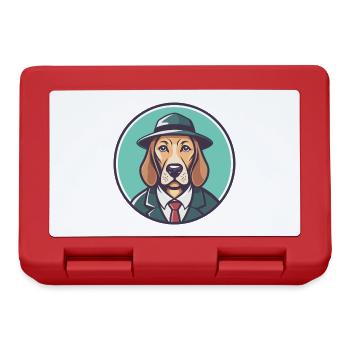 Détective chien chien race dessin animé Kawaii Clipart animal de compagnie - Boîte à goûter - rouge - Devant