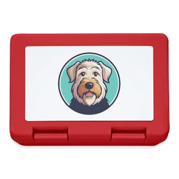 Pelage doux Wheaten Terrier Chien Race Dessin animé Animal de compagnie - Boîte à goûter - rouge - Devant