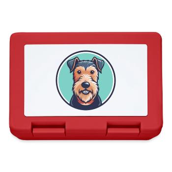 Welsh Terrier Dog Breed Cartoon Kawaii Clipart Pet - Lunchbox - red - Front