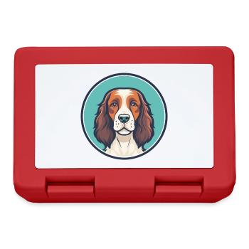 Welsh Springer Spaniel Dog Breed Cartoon Kawaii - Lunchbox - red - Front