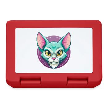Havanna Braune Katze Rasse Karikatur Kawaii Tier Haustier - Brotdose - Rot - Vorne