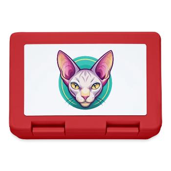 Peterbald Chat Race Dessin Animé Kawaii Animal Pet - Boîte à goûter - rouge - Devant
