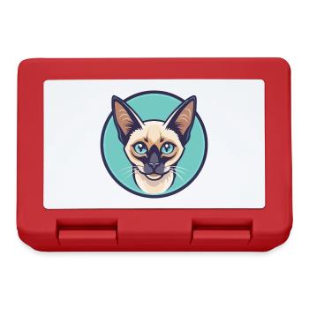 Balinesische Katze Rasse Cartoon Kawaii Tier Haustier - Brotdose - Rot - Vorne