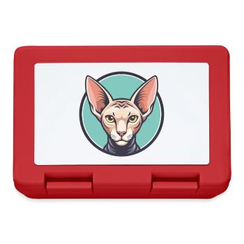 Peterbald Chat Race Dessin Animé Kawaii Animal Pet - Boîte à goûter - rouge - Devant