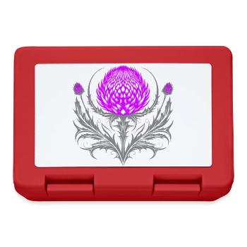 Distel Tattoo Scottish Thistle Botanical Art - Brotdose - Rot - Vorne